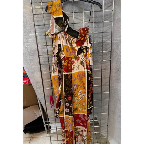 Eva Franco Anthropologie One Shoulder Floral Patchwork Jumpsuit NWT - Picture 4 of 4